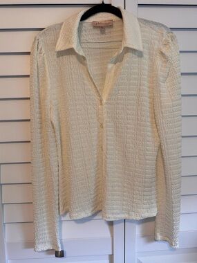 Philosophy Textured White Button-Up Shirt